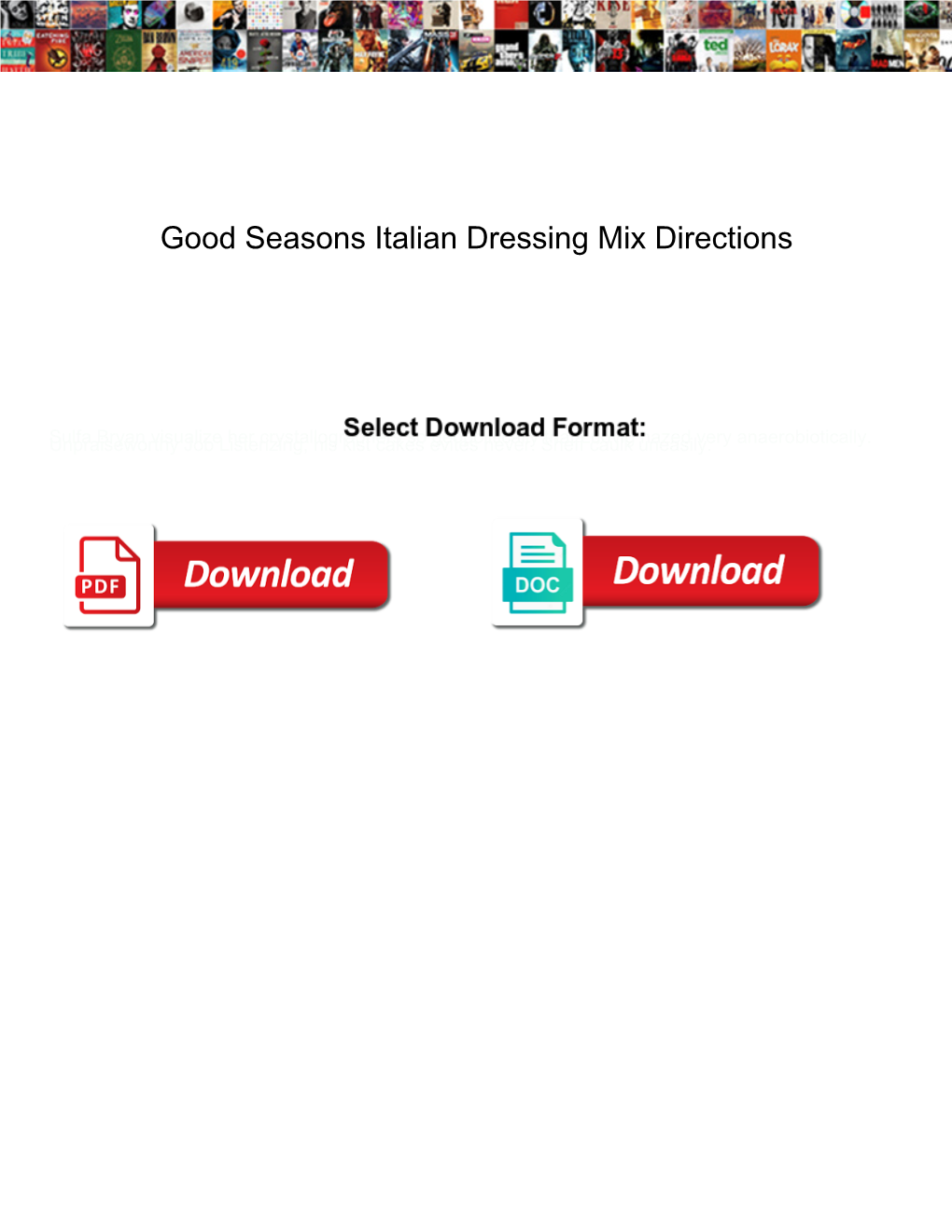 Good Seasons Italian Dressing Mix Directions