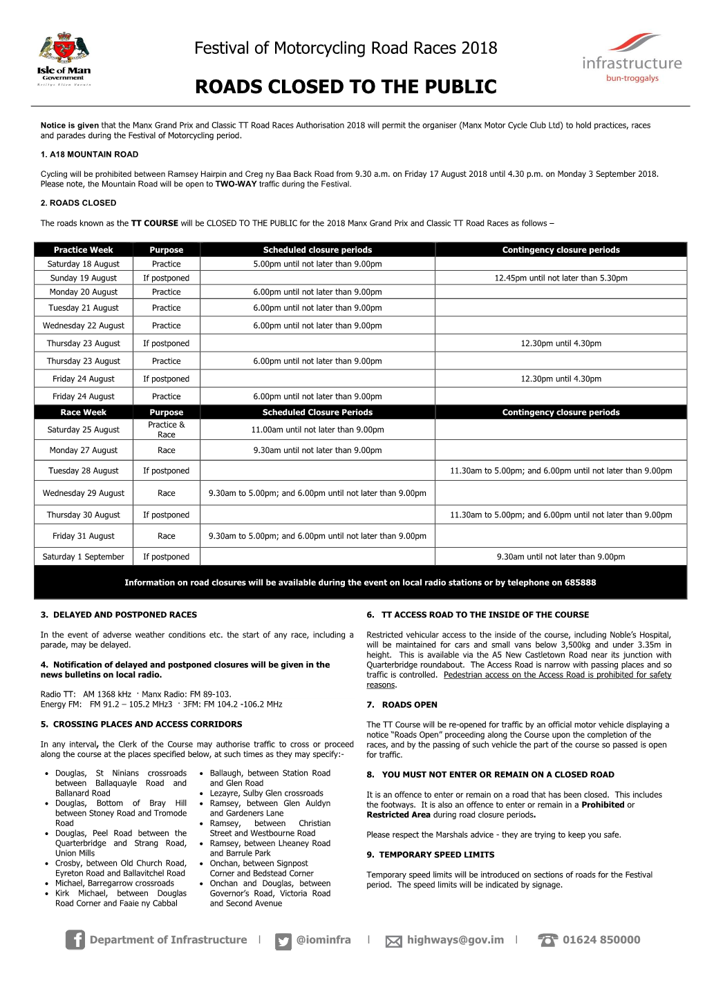 Roads Closed to the Public