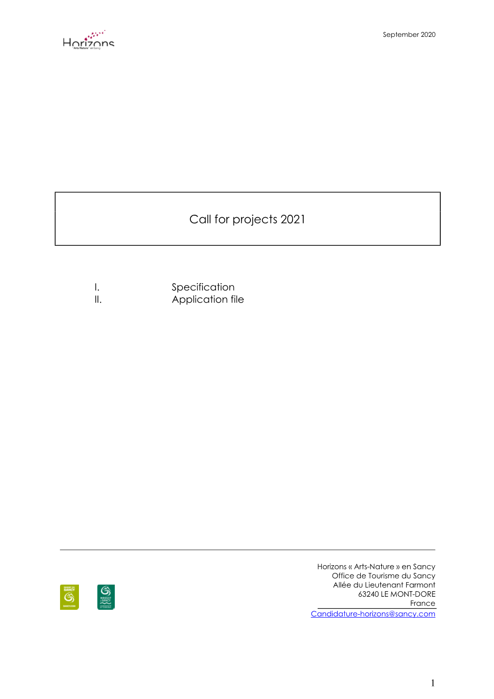 Call for Projects 2021