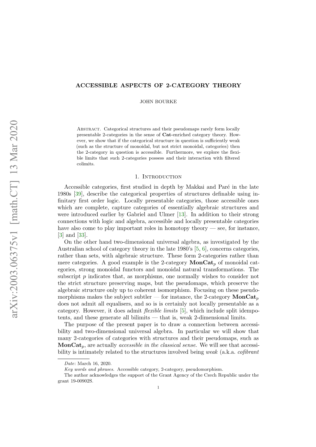 Accessible Aspects of 2-Category Theory 3