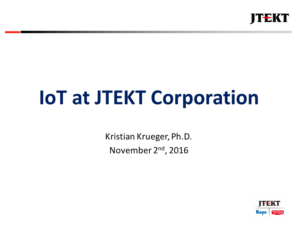 Iot at JTEKT Corporation