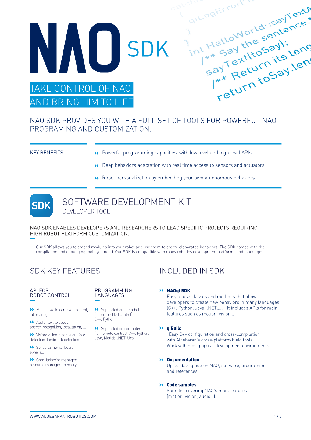 Datasheet NAO Next