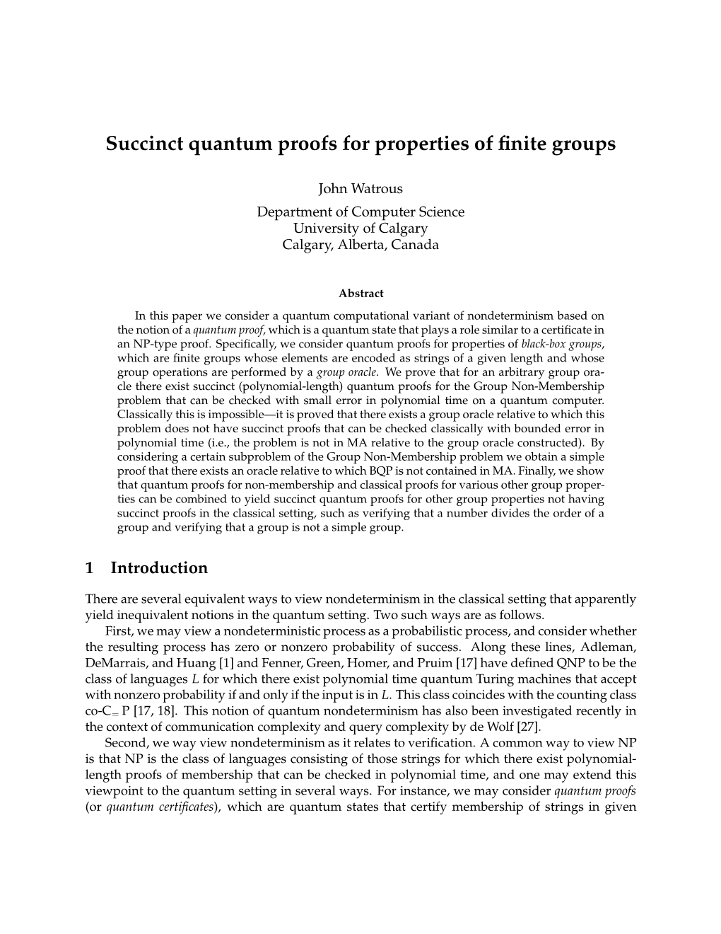 Succinct Quantum Proofs for Properties of Finite Groups