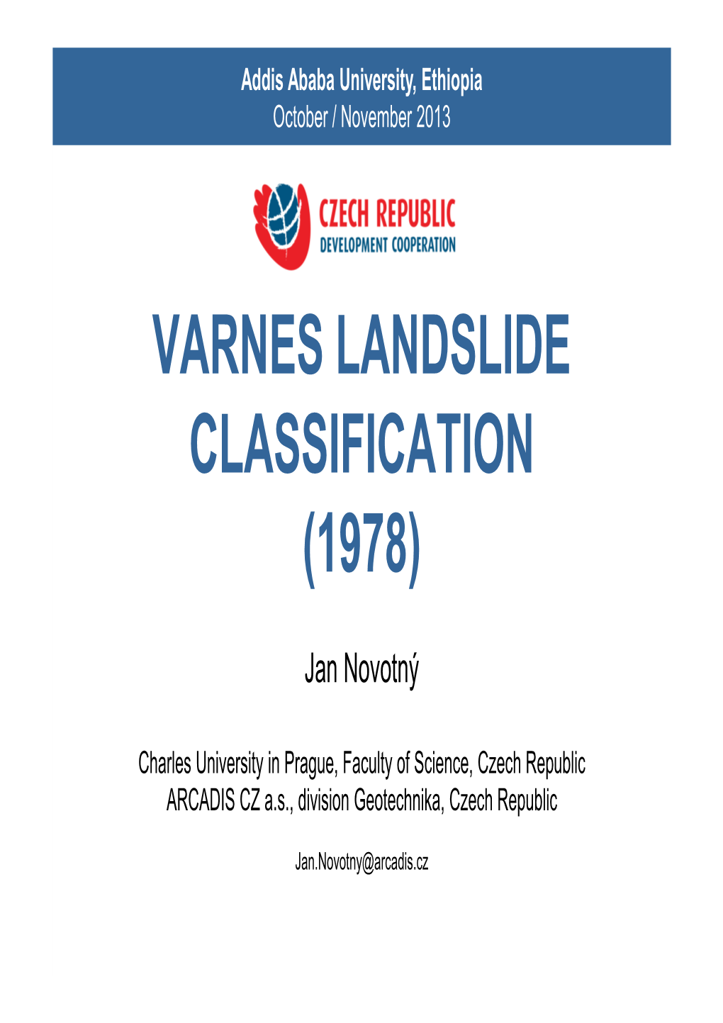 Varnes Landslide Classification (1978)