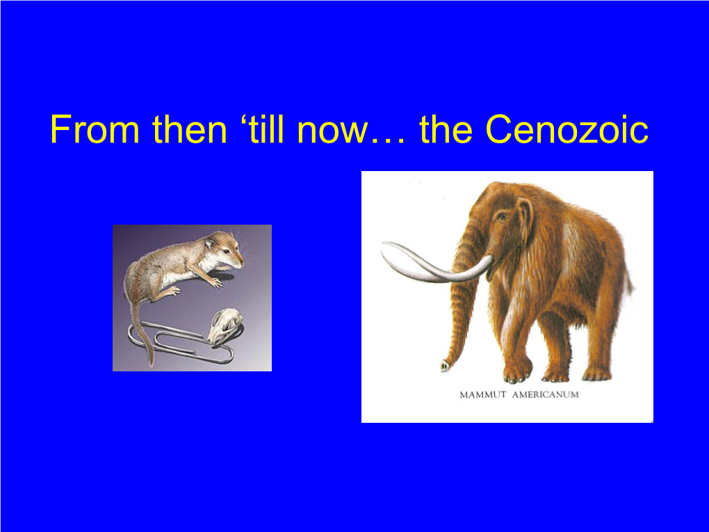 From Then 'Till Now… the Cenozoic