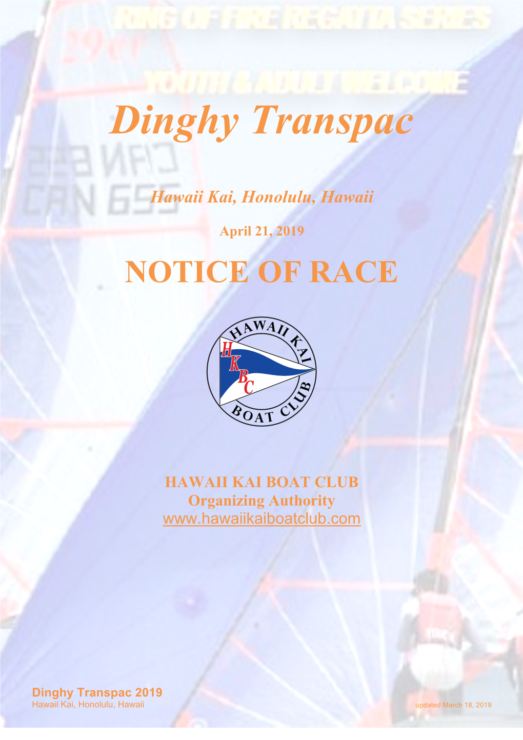 2019 Dinghy Transpac