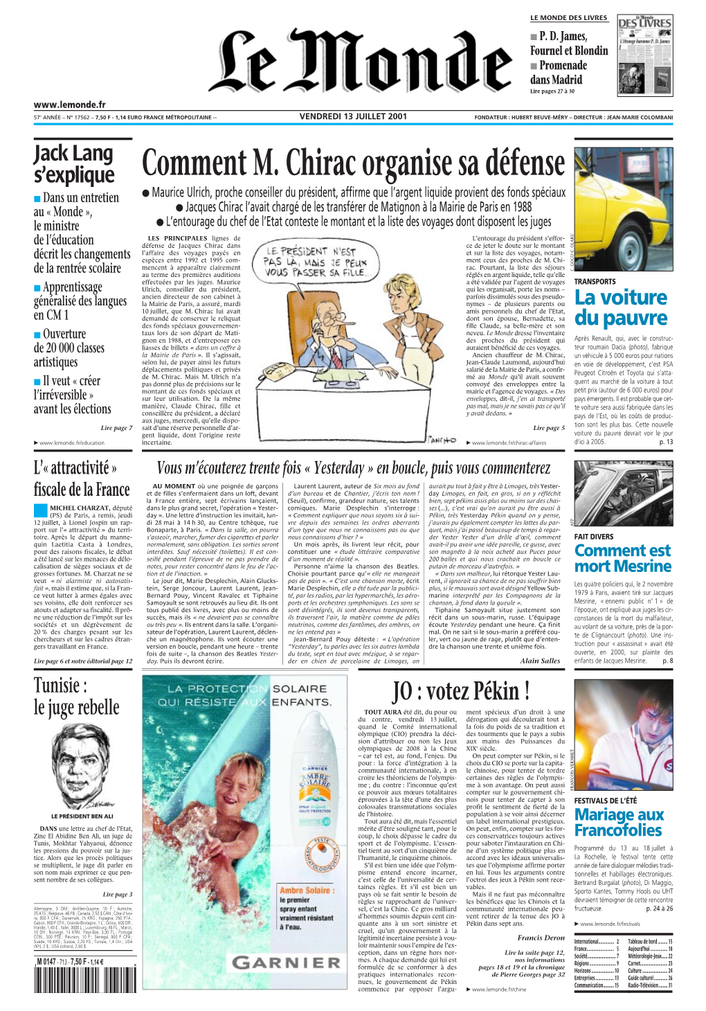 LE MONDE/PAGES<UNE>