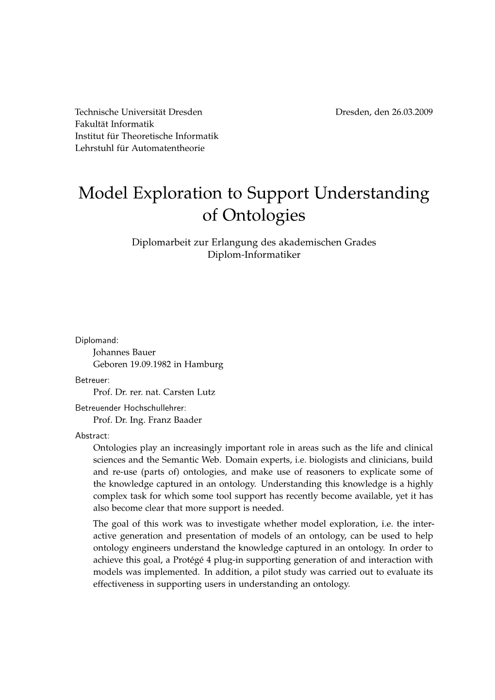 Model Exploration to Support Understanding of Ontologies