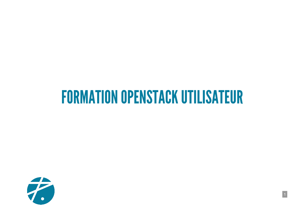 Formation Openstack Utilisateur