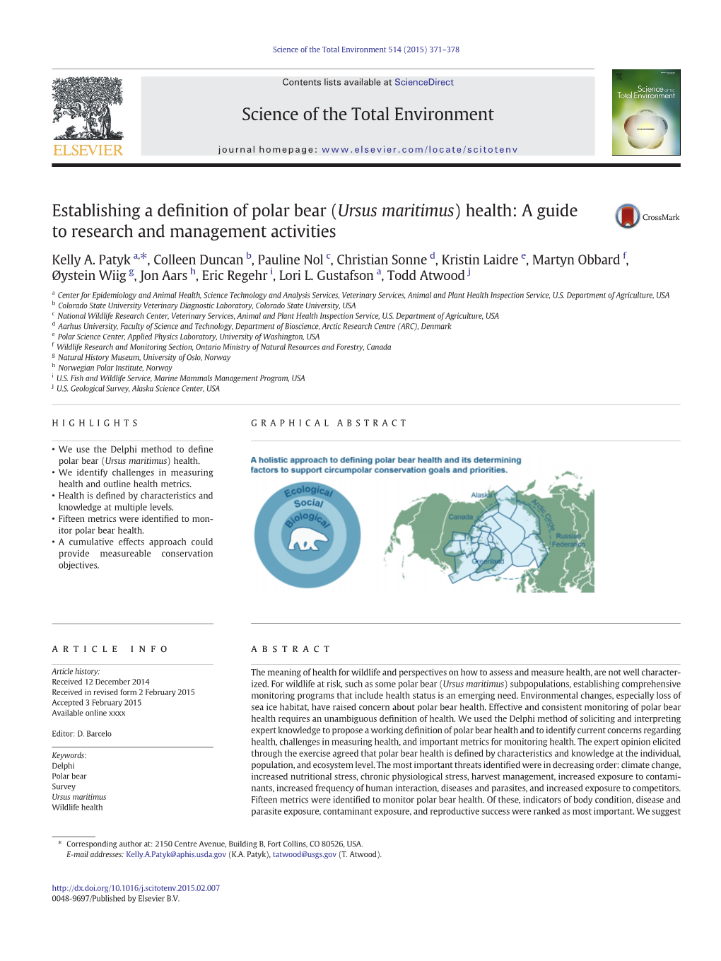 Establishing a Definition of Polar Bear (Ursus Maritimus)