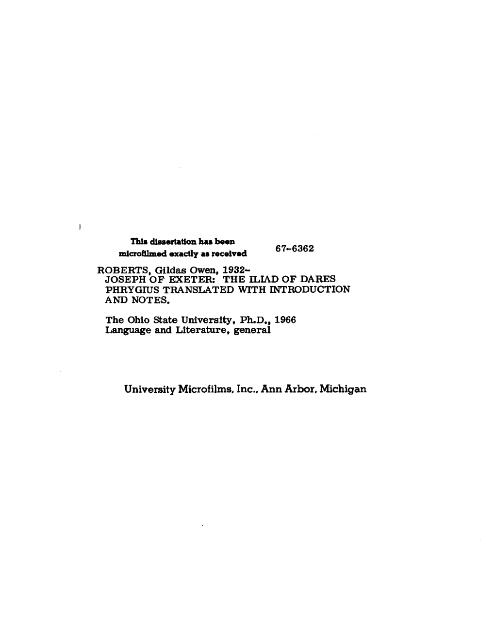 University Microfilms. Inc., Ann Arbor, Michigan (§) Copyright By