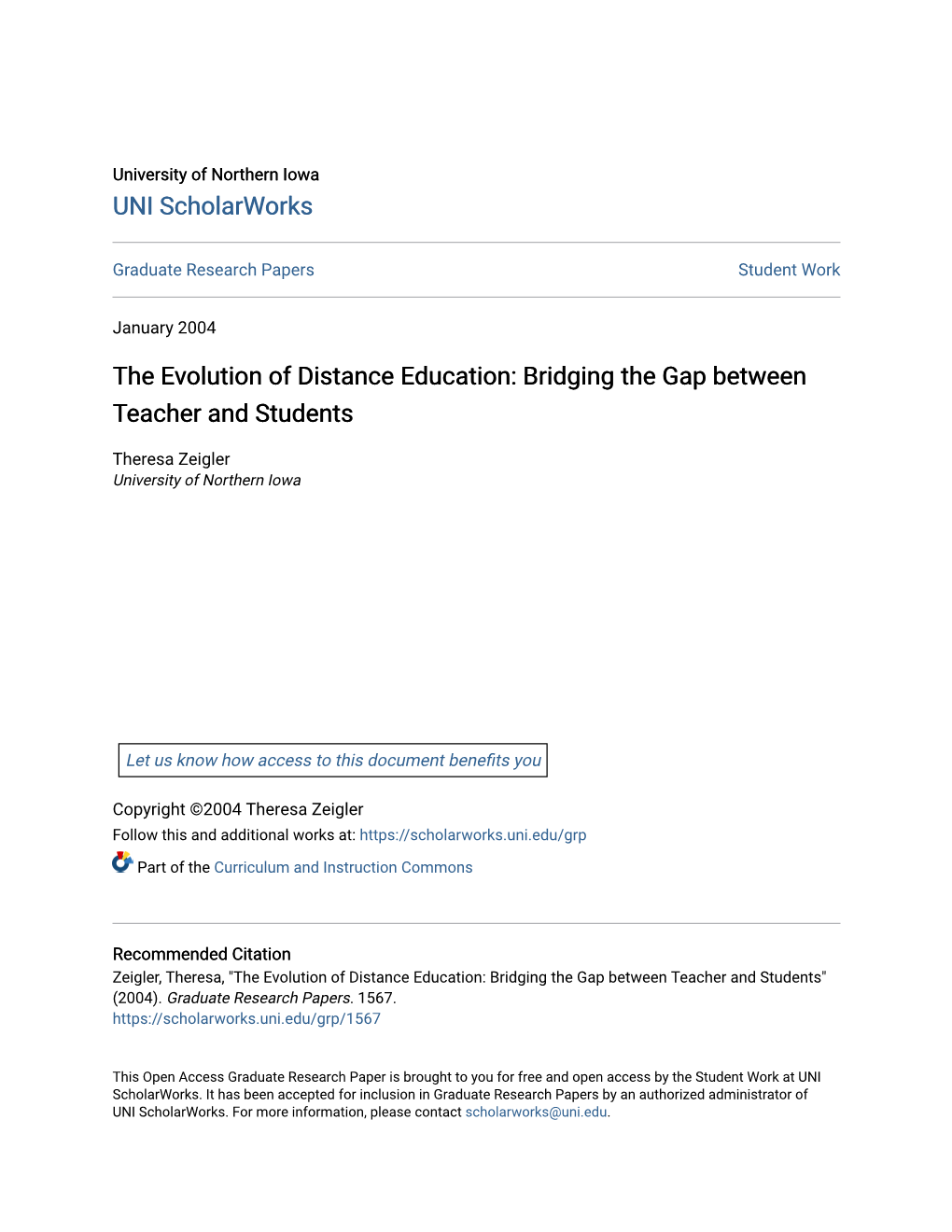 The Evolution of Distance Education: Bridging the Gap Between Teacher and Students