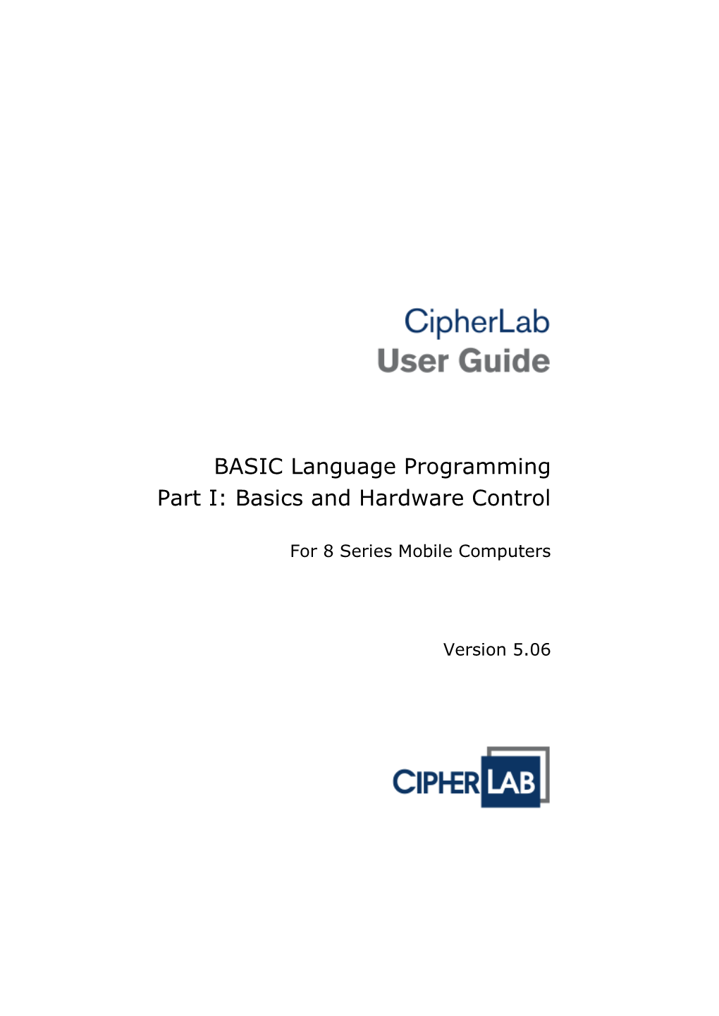 Cipherlab BASIC Programming Part I