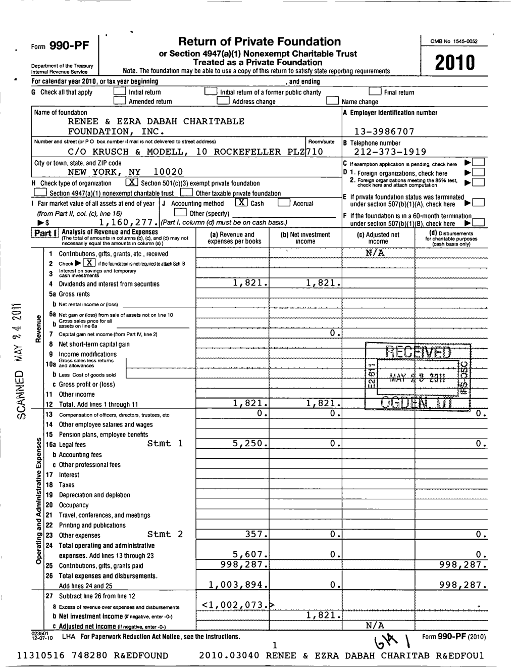 Form 990-PF Return of Private Foundation