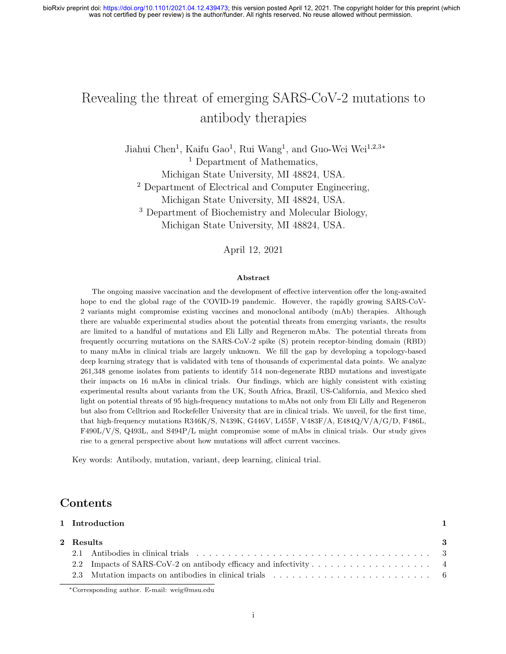 Revealing the Threat of Emerging SARS-Cov-2 Mutations to Antibody Therapies