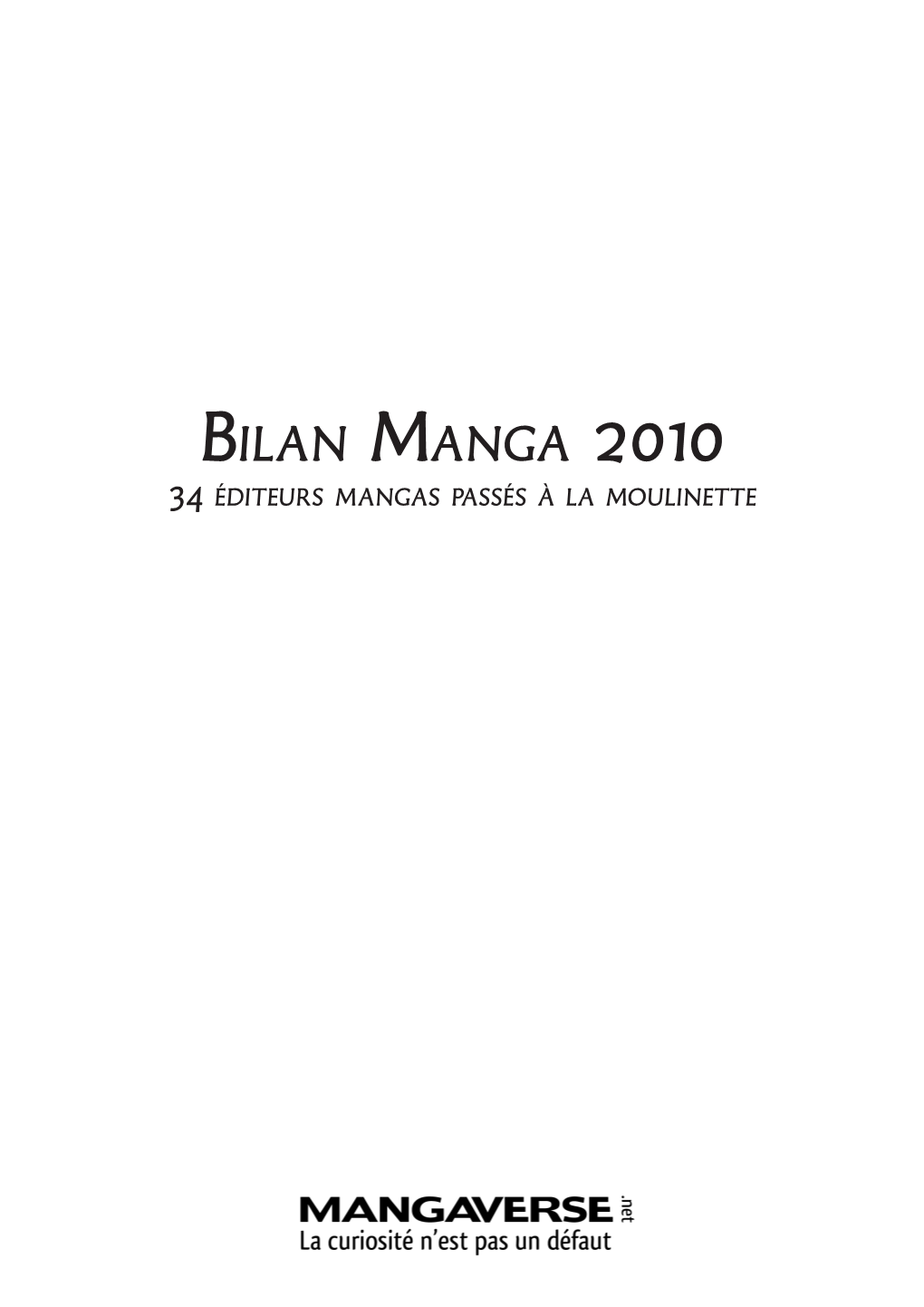 Bilan Manga 2010