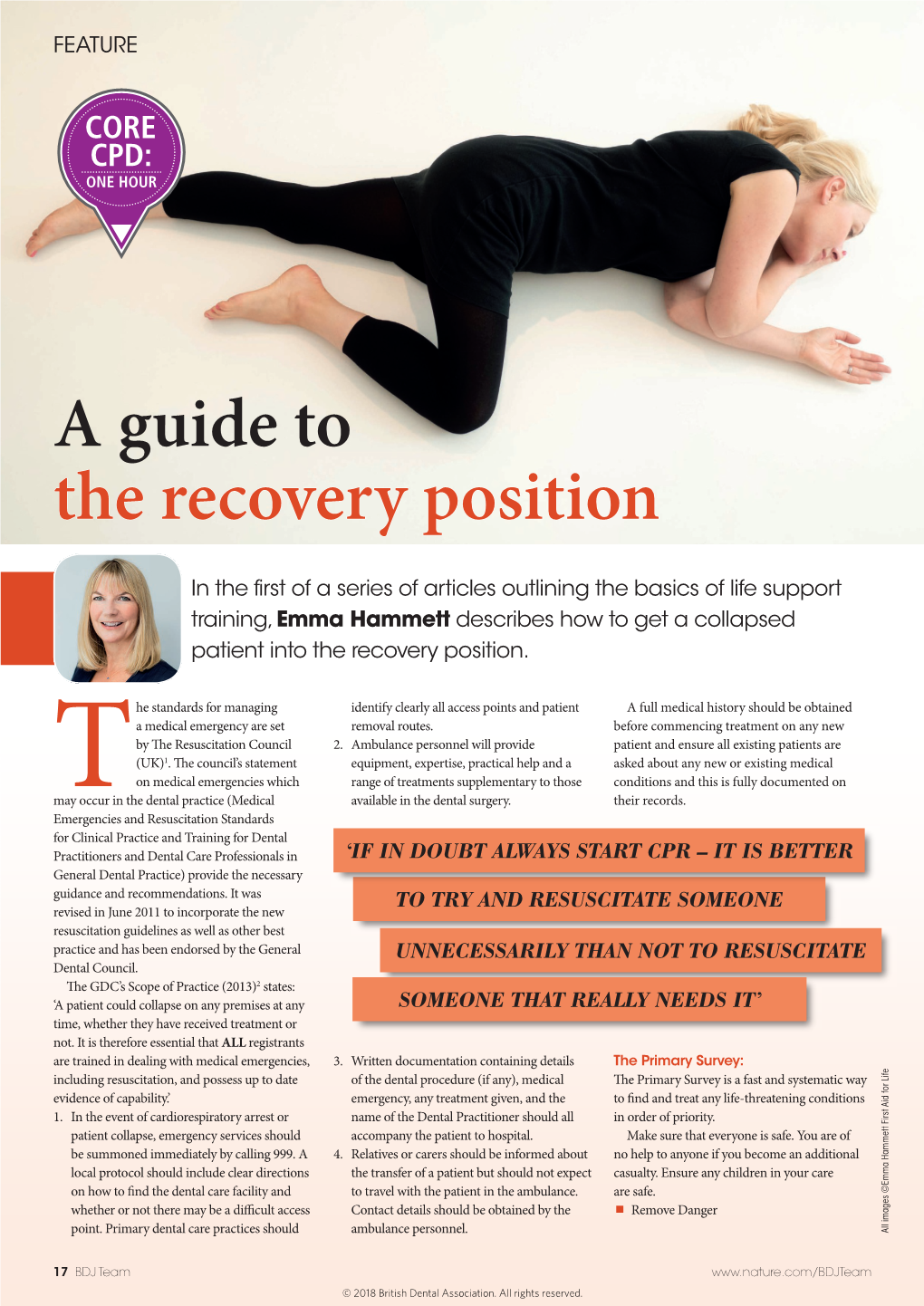 A Guide to the Recovery Position