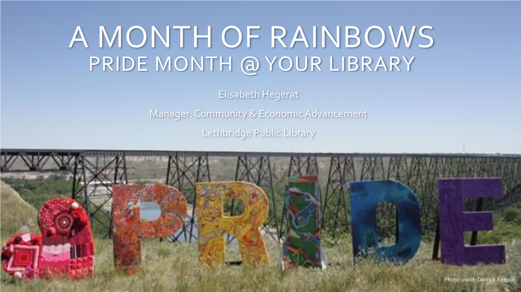 Rainbows and Riots Pride Month @ Your Library