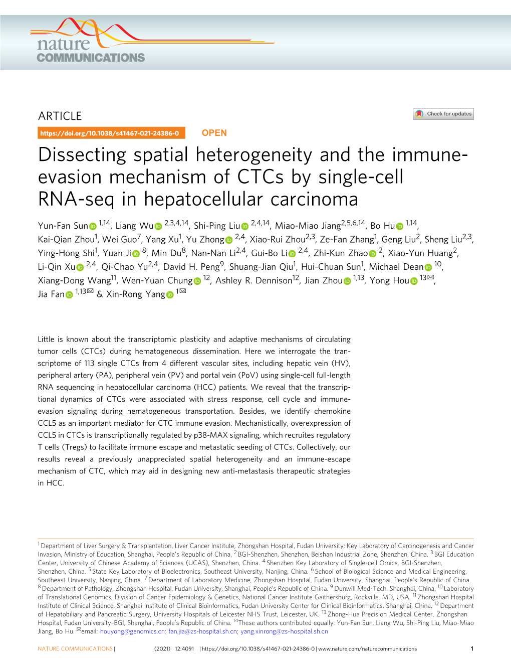 Dissecting Spatial Heterogeneity and the Immune-Evasion Mechanism Of