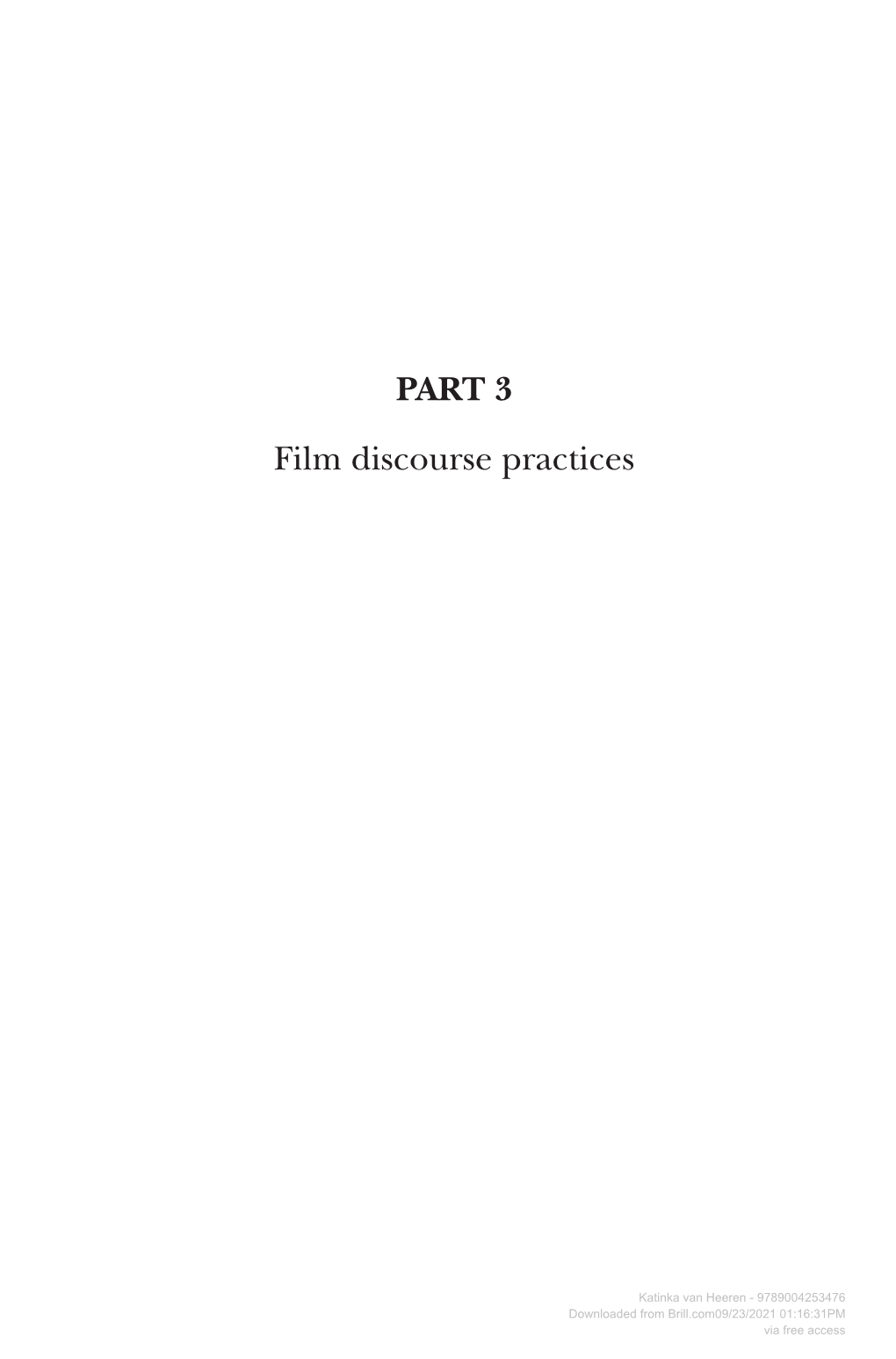 PART 3 Film Discourse Practices