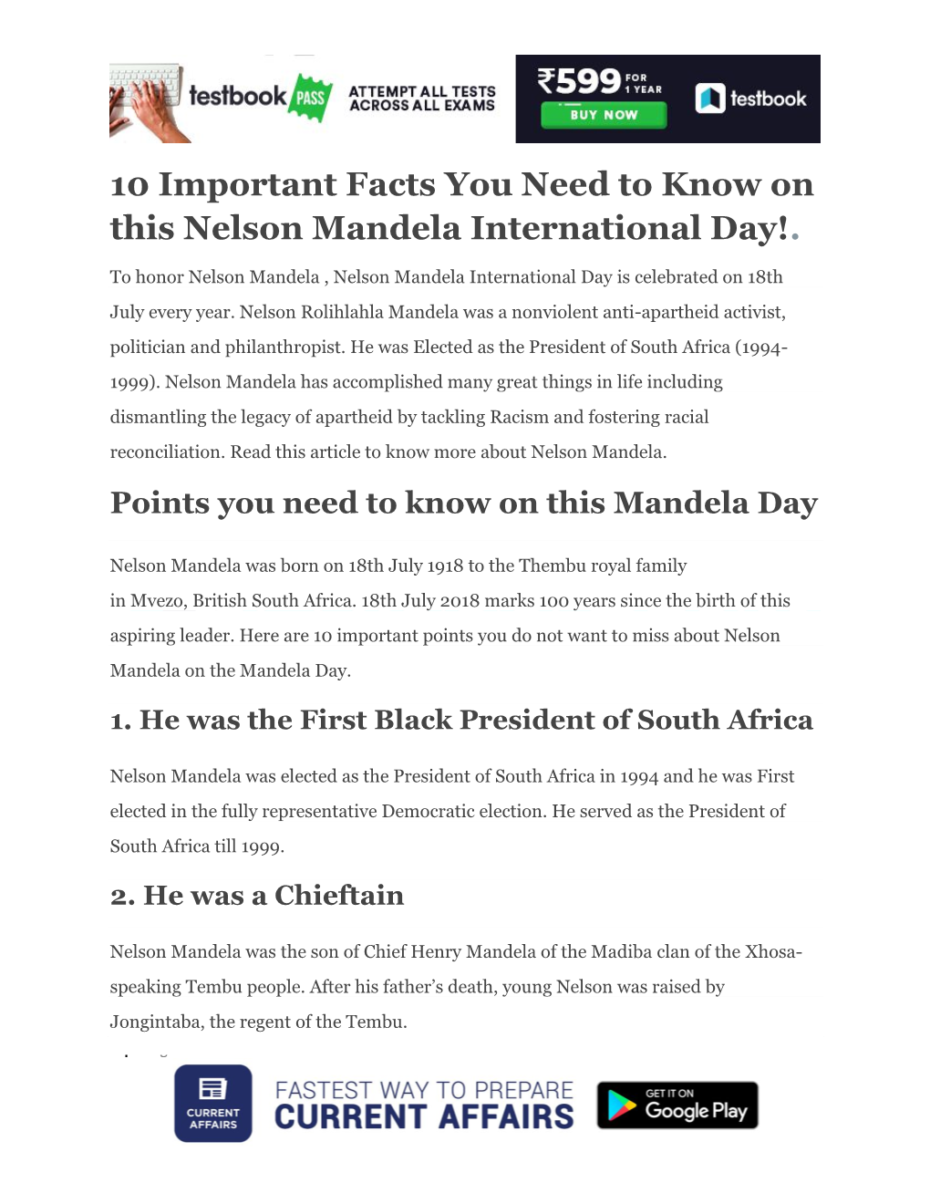 10 Important Facts You Need to Know on This Nelson Mandela International Day!