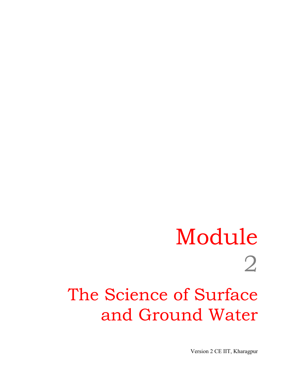 Subsurface Movement of Water