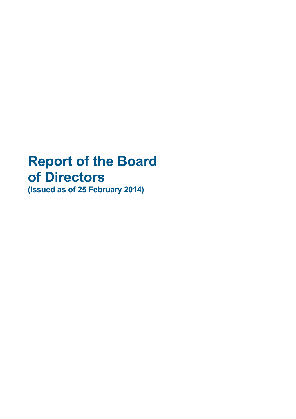 Report of the Board of Directors 2013 0.88 MB