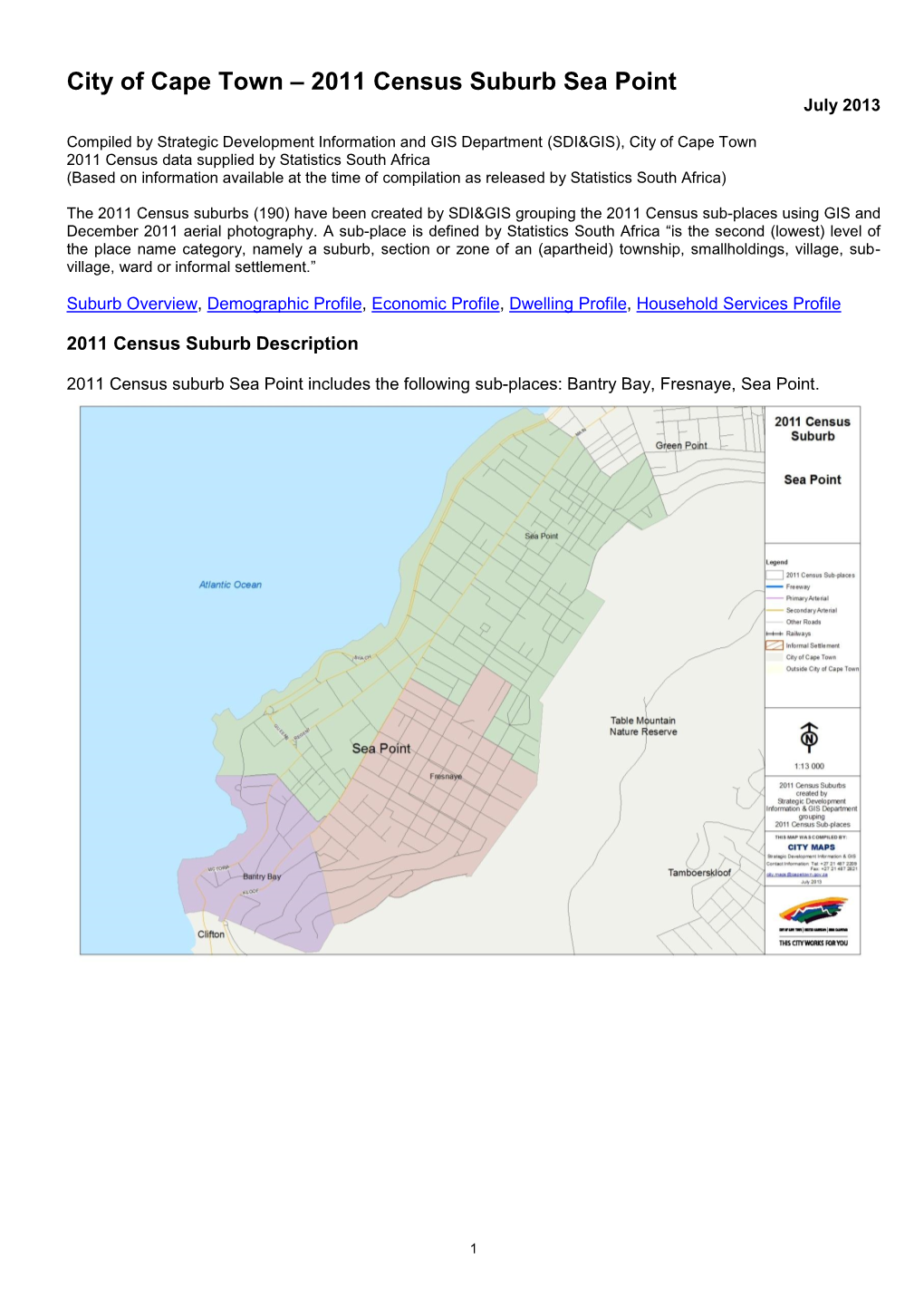 2011 Census Suburb Sea Point July 2013