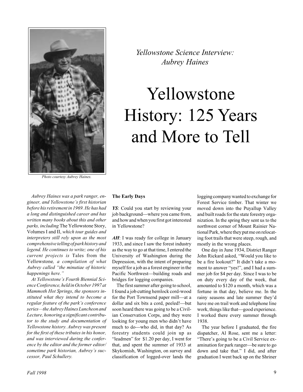 Yellowstone History: 125 Years and More to Tell