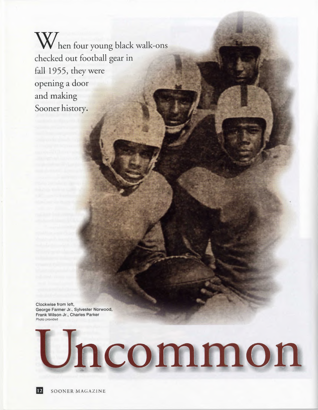 When Four Young Black Walk-Ons Checked out Football Gear in Fall 1955, They Were Opening a Door and Making Sooner History