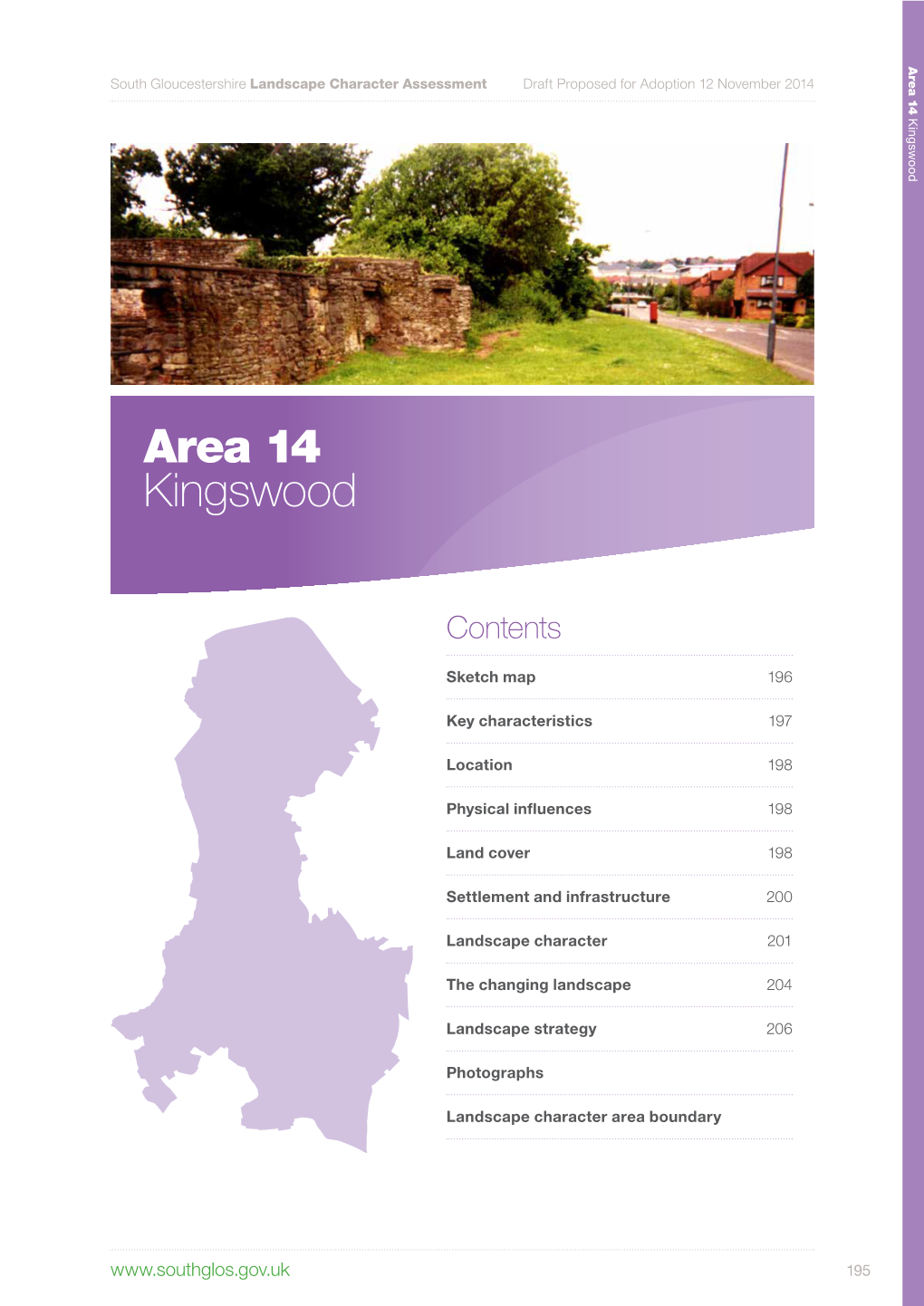 Area 14 Kingswoodarea South Gloucestershire Landscape Character Assessment Draft Proposed for Adoption 12 November 2014