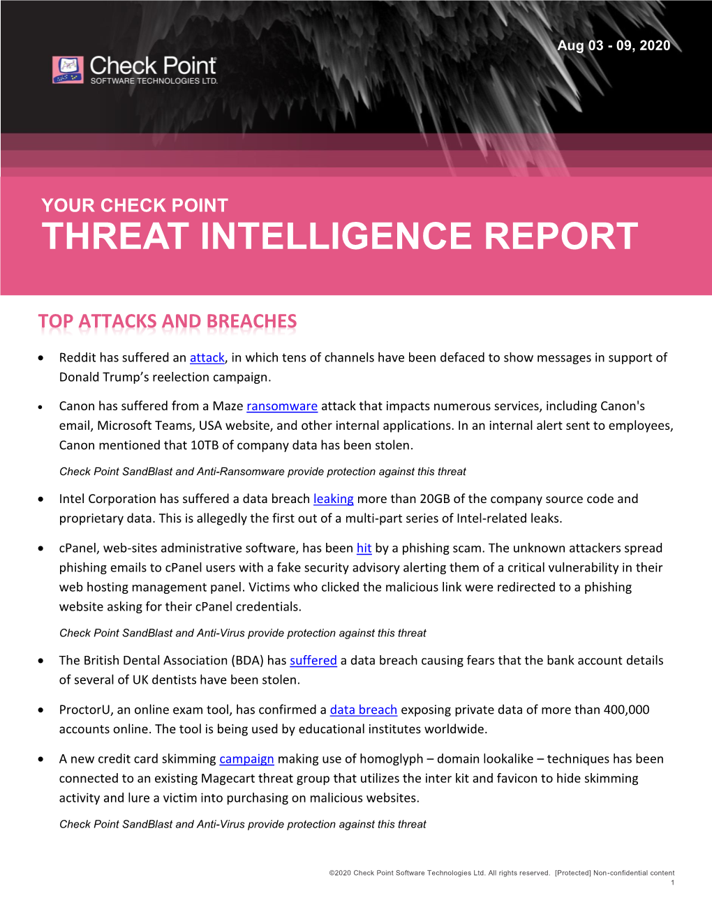 Check Point Threat Intelligence Bulletin