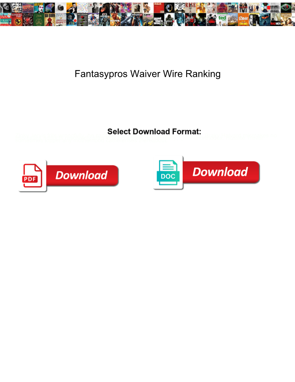 Fantasypros Waiver Wire Ranking