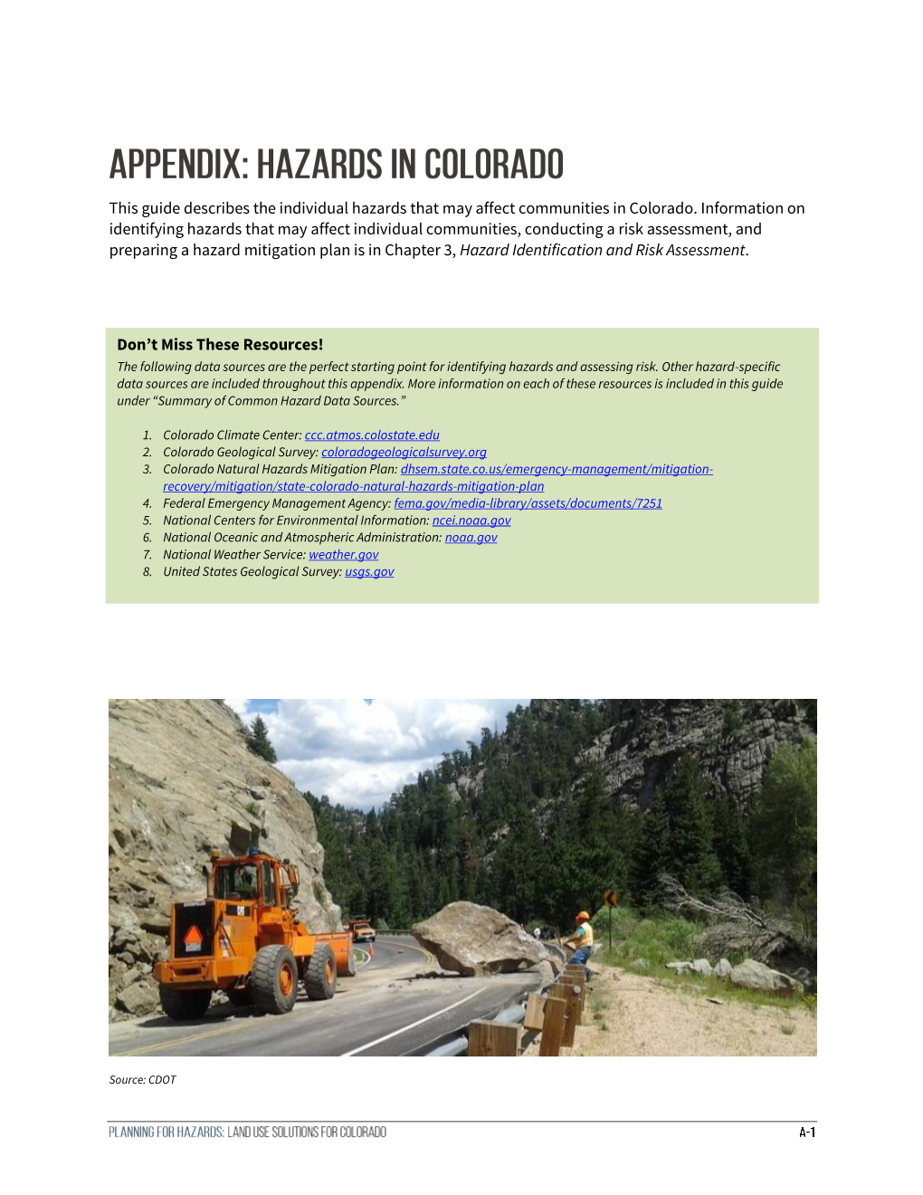Planning for Hazards Appendix Hazards in Colorado.Pdf