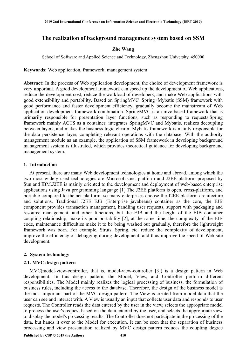 The Realization of Background Management System Based on SSM