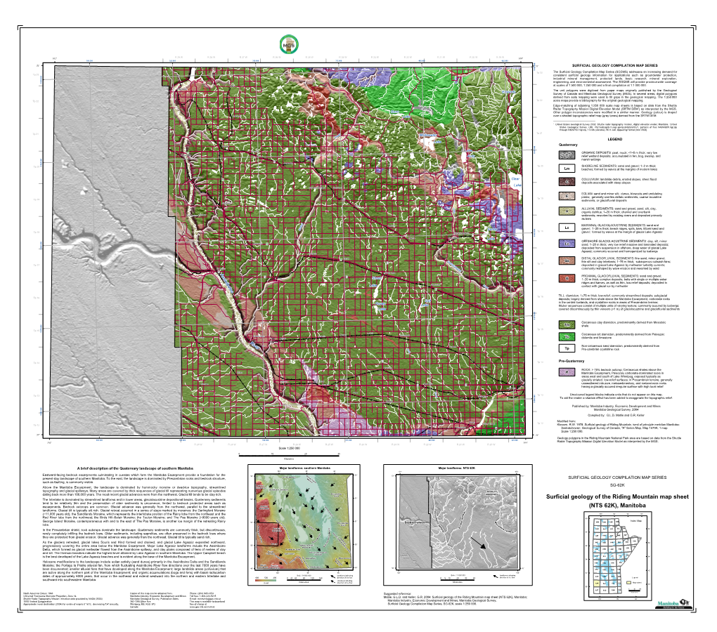 Surficial Geology of the Riding Mountain Map Sheet (NTS 62K)