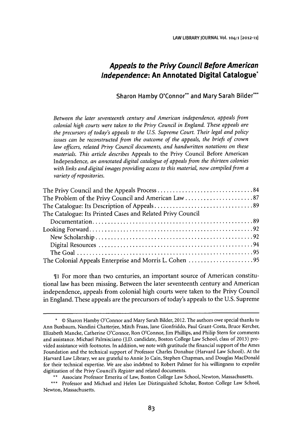 Appeals to the Privy Council Before American Independence: an Annotated Digital Catalogue*