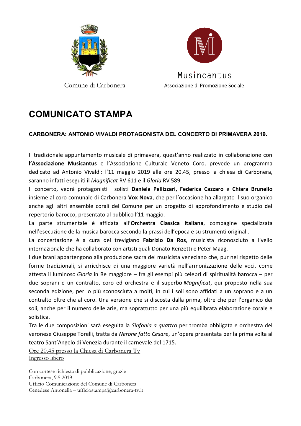 Comunicato Stampa