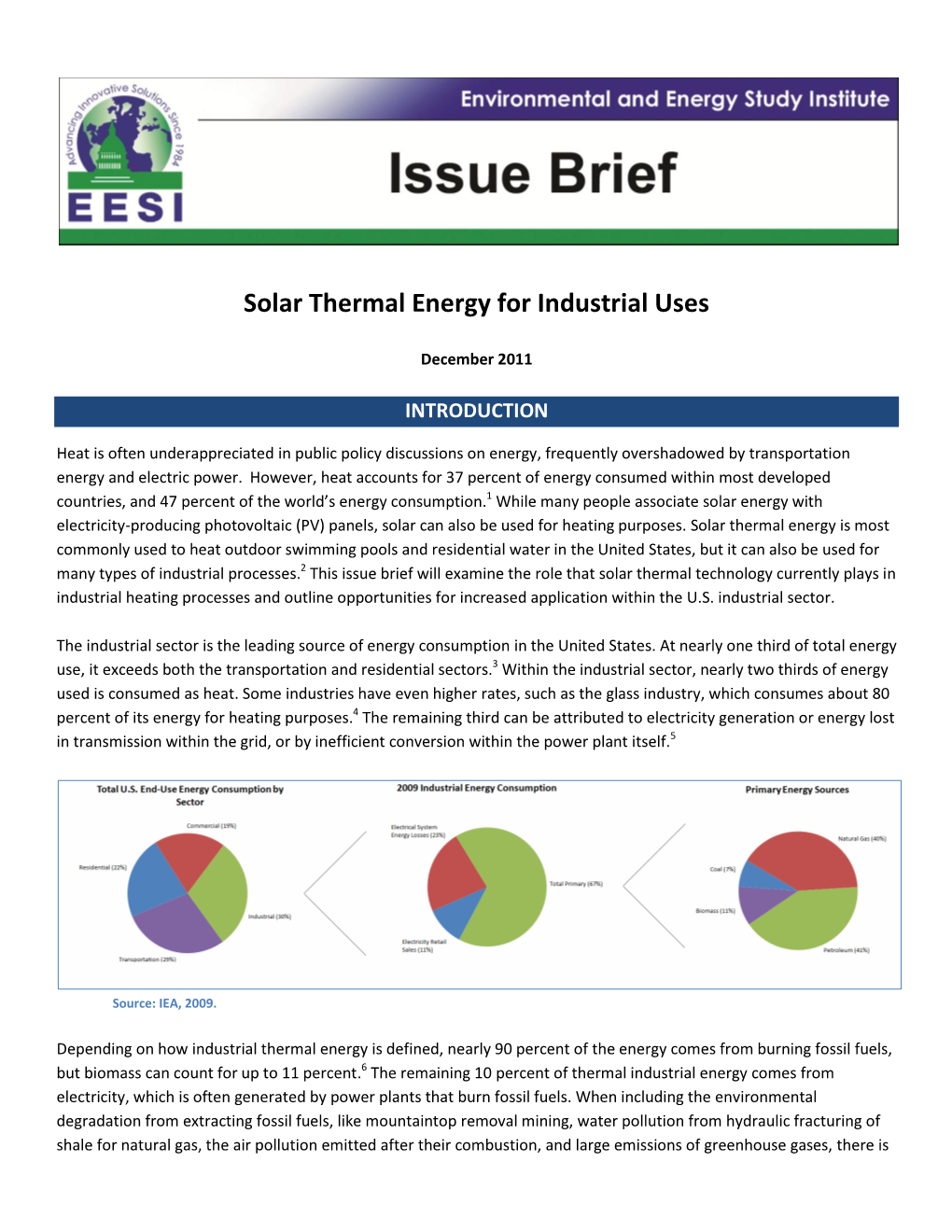 Solar Thermal Energy for Industrial Uses