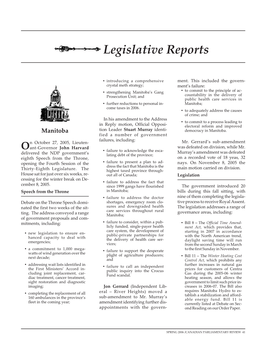 Legislative Reports