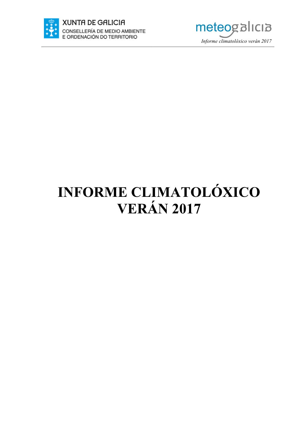 Informe Climatolóxico Verán 2017