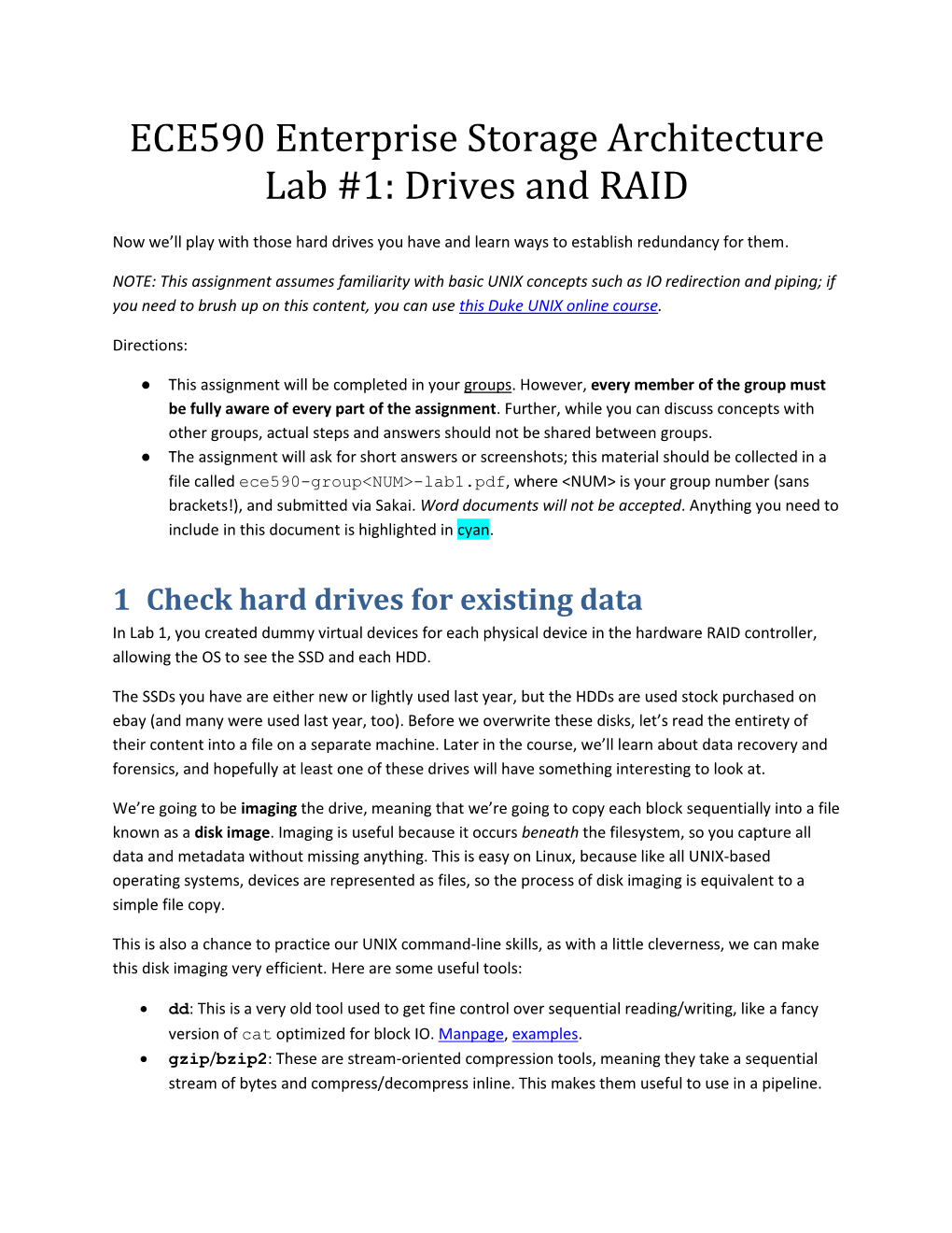 ECE590 Enterprise Storage Architecture Lab #1: Drives and RAID
