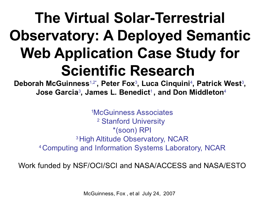 The Virtual Solar-Terrestrial Observatory