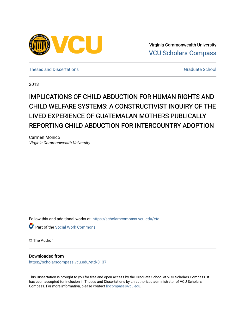 Implications of Child Abduction for Human Rights and Child Welfare
