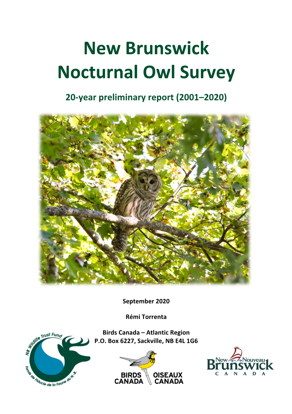 New Brunswick Nocturnal Owl Survey