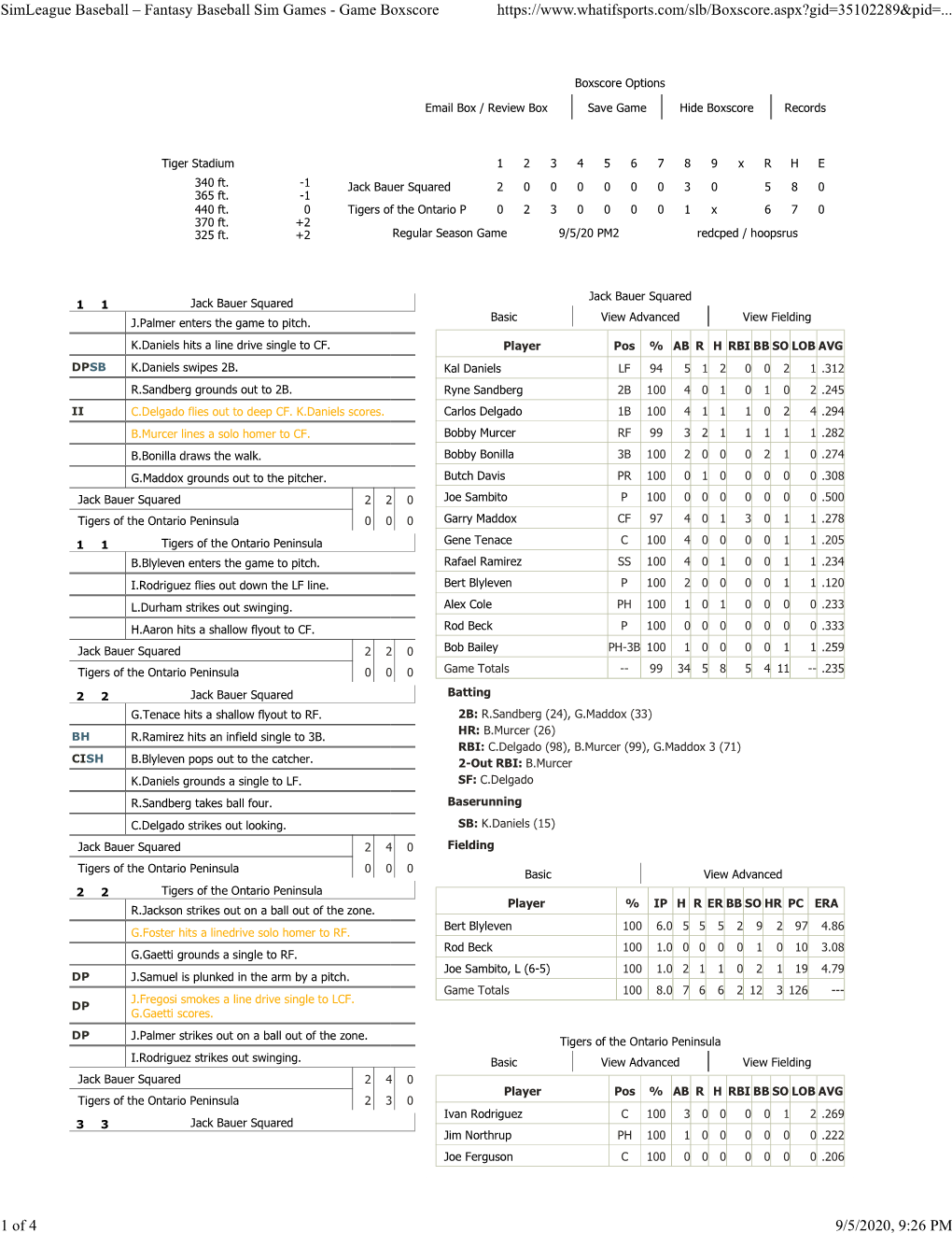 Games - Game Boxscore