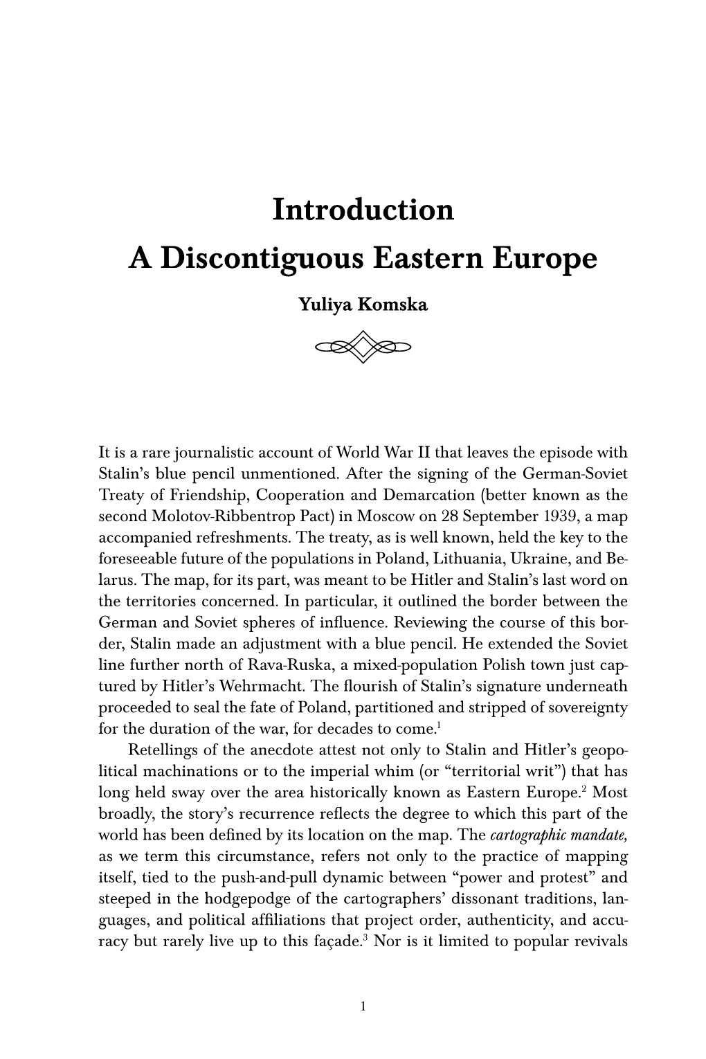 Introduction a Discontiguous Eastern Europe Yuliya Komska ላሌ