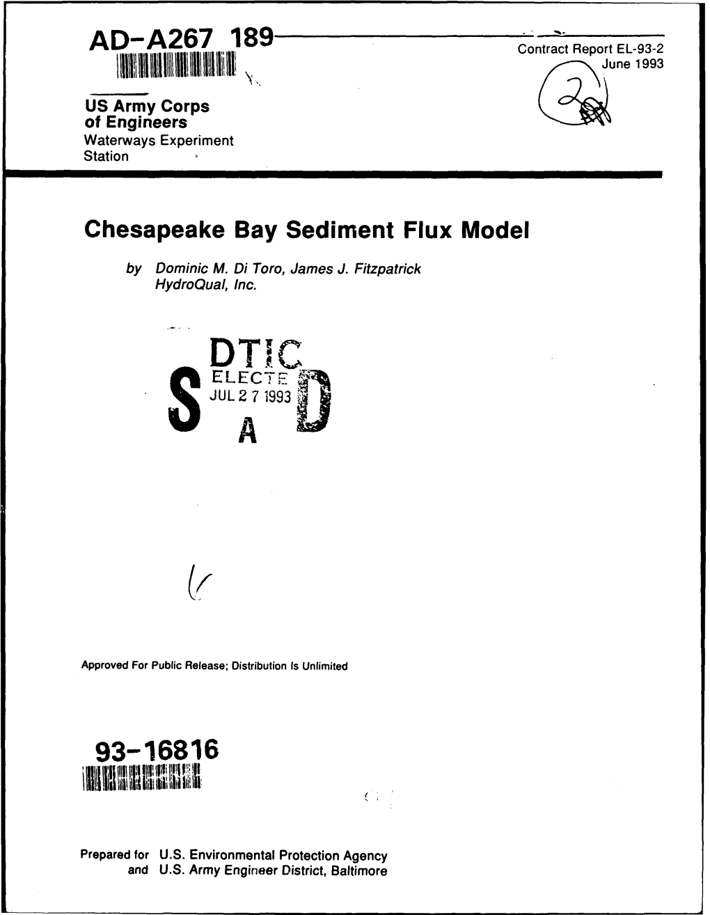 Chesapeake Bay Sediment Flux Model