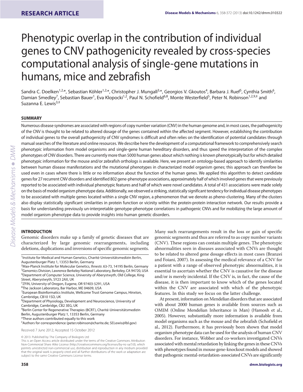 Phenotypic Overlap in the Contribution of Individual Genes to CNV