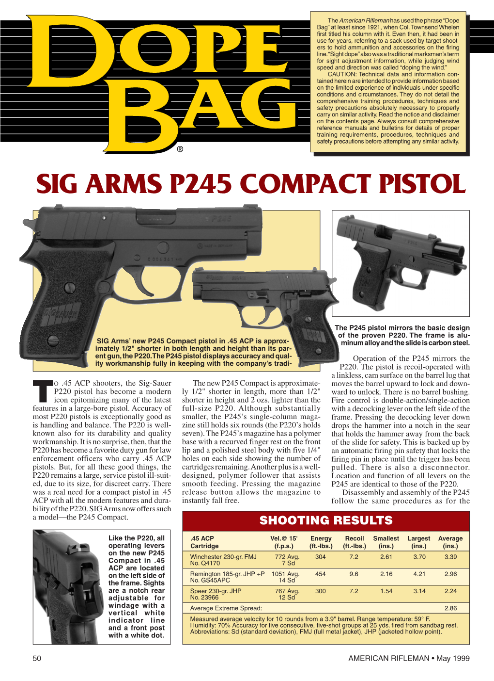 Sig Arms P245 Compact Pistol